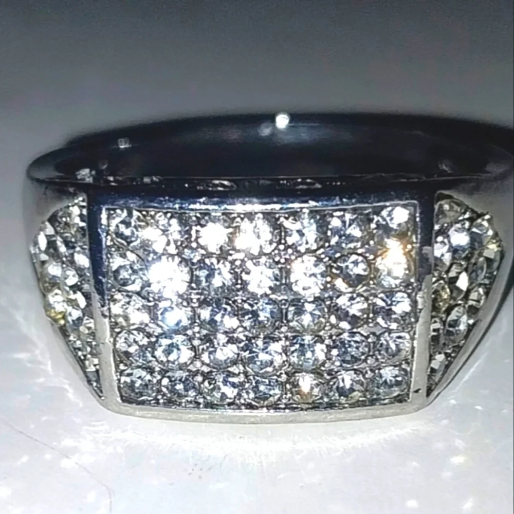 Modern Men's 925 Blinged Out Ring Sz 11